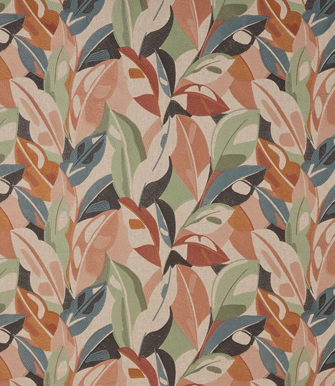 Artisan Leaf Fabric / Sea Holly - Just Fabrics