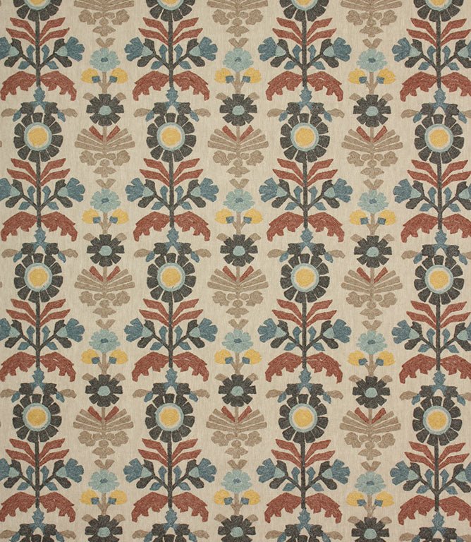 Meadow Blooms Fabric / Cinnamon - Just Fabrics