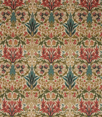 Woodchester Fabric / Indigo / Terracotta - Just Fabrics