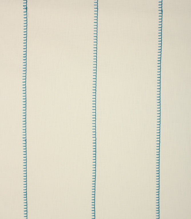 Stitched Up Fabric / Ivory / Teal - Just Fabrics