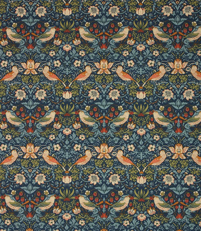 Strawberry Thief Fabric / Indigo - Just Fabrics
