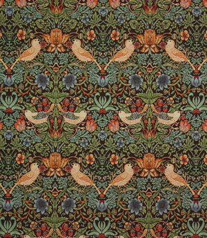 Strawberry Thief Tapestry Fabric / Black