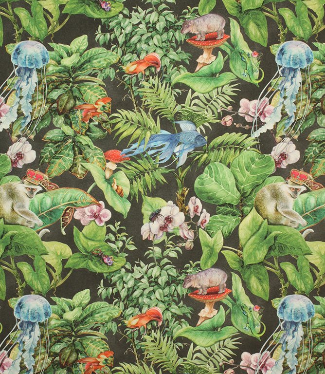 Madworld Outdoor Fabric / Noir - Just Fabrics