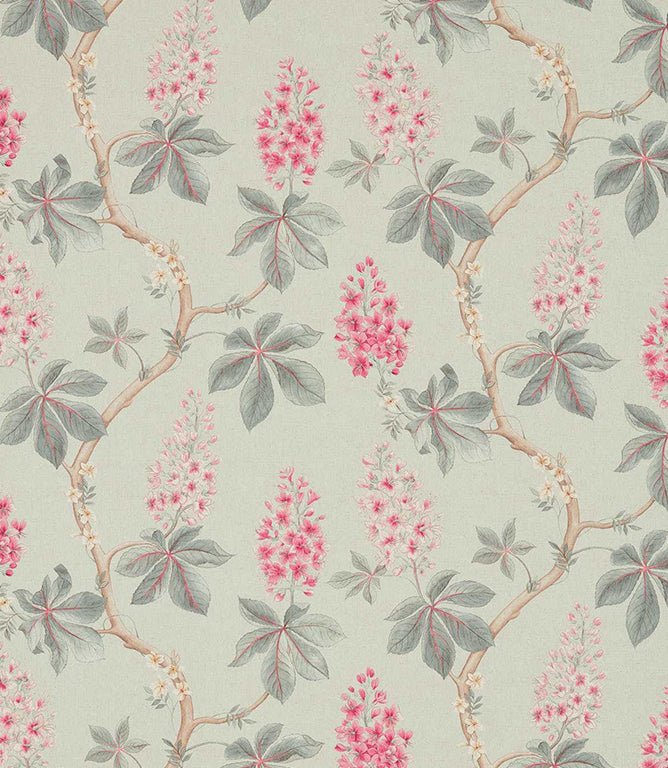 Chestnut Tree Fabric / Seaspray / Peony - Just Fabrics