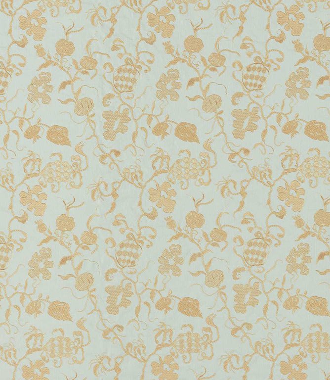 Mydsommer Pickings Fabric / Smog Blue / Lame Gold - Just Fabrics