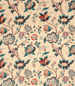Roslyn Fabric / Teal / Cherry - Just Fabrics