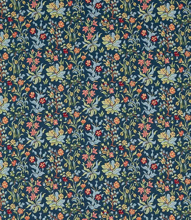 Flowers By May Fabric / Indigo - Just Fabrics