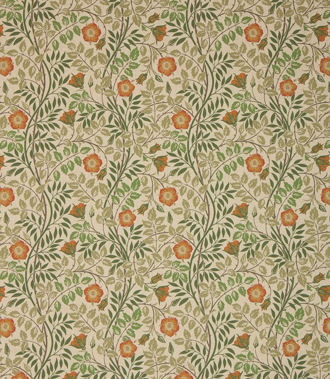 Kielder Fabric / Green / Red - Just Fabrics