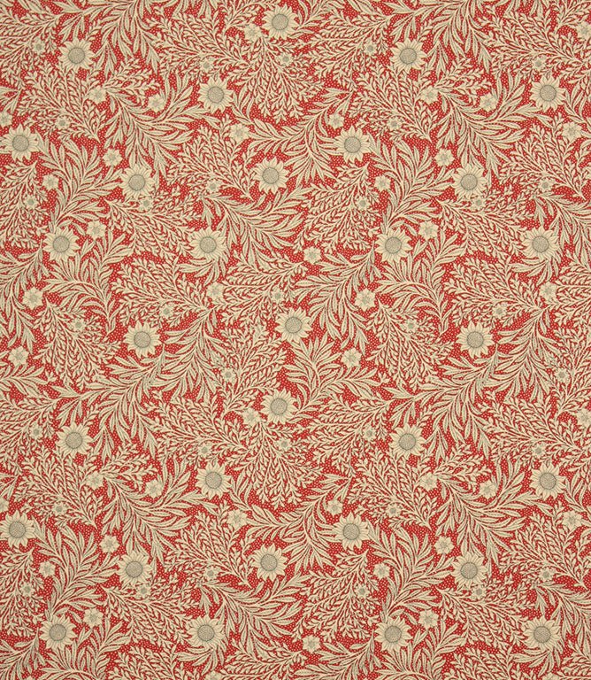 Saltram Floral Fabric / Red - Just Fabrics