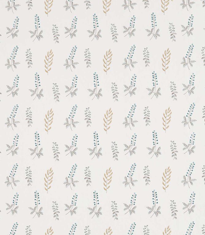 Bilberry Fabric / Dijon / Teal - Just Fabrics