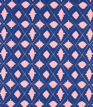 Garden Terrace Fabric / Lapis / Rose