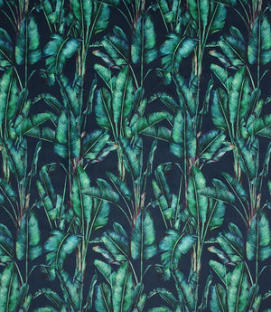 Palm Velvet Fabric / Navy