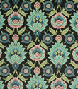 Folk Floral Velvet Fabric / Black - Just Fabrics