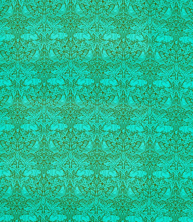 Brer Rabbit Fabric / Olive / Turquoise - Just Fabrics