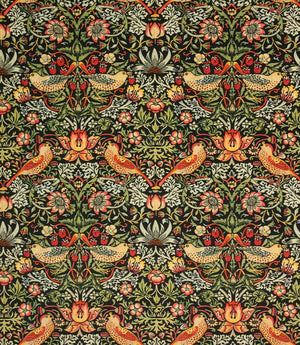 Strawberry Thief Velvet Fabric / Ebony