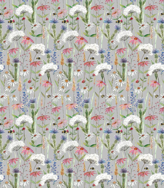 Hermione Fabric / Silver - Just Fabrics