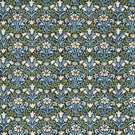 Bellflowers Fabric / Indigo / Thyme - Just Fabrics