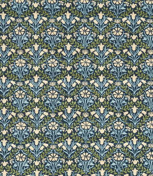Bellflowers Fabric / Indigo / Thyme