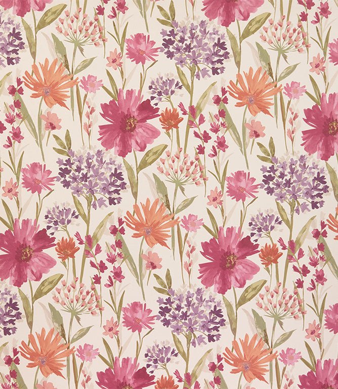 Fleur FR Upholstery Fabric / Mulberry - Just Fabrics