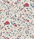 Sissinghurst Fabric / Indigo / Ruby - Just Fabrics