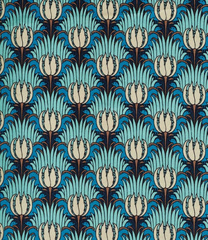 Tulip & Bird Fabric / Opal & Sea Foam