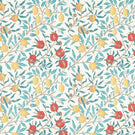 Fruit Fabric / Green Indigo / Madder - Just Fabrics