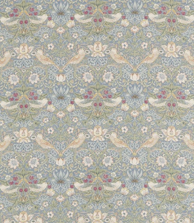 Strawberry Thief Fabric / Slate / Vellum - Just Fabrics