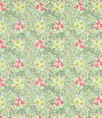 Bower Fabric / Bough's Green / Rose - Just Fabrics