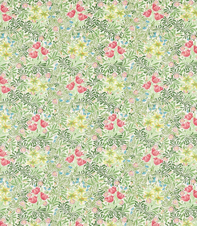 Bower Fabric / Bough's Green / Rose - Just Fabrics