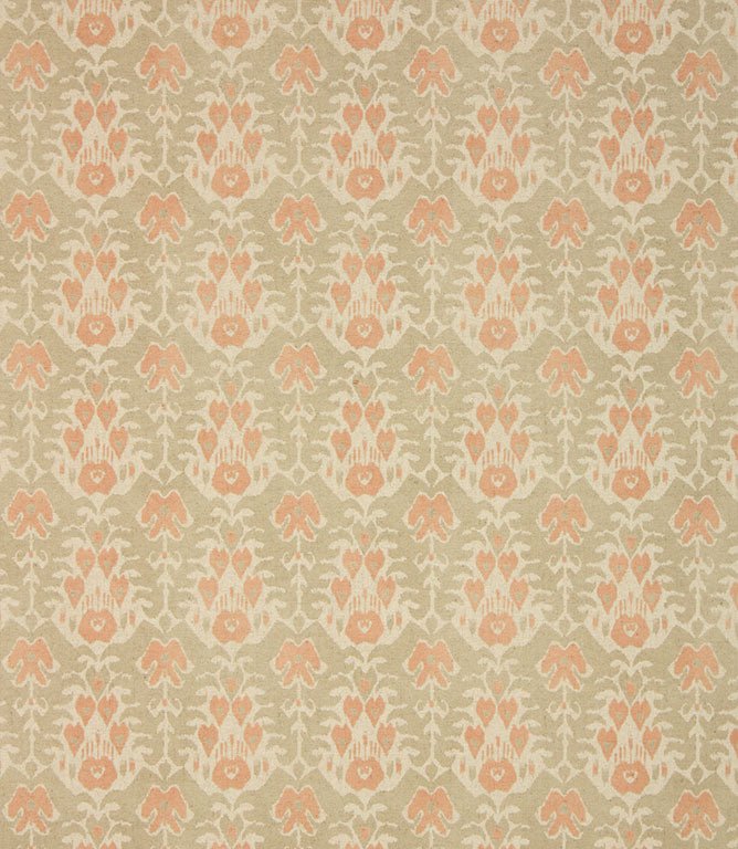 Neda Wide Fabric / Grey / Burnt Orange - Just Fabrics