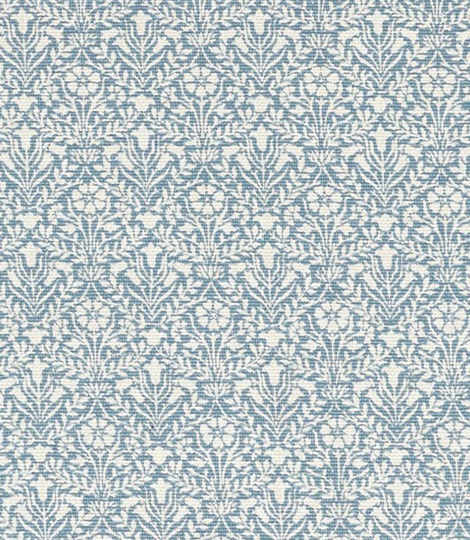 Bellflowers Weave Fabric / Mineral Blue - Just Fabrics