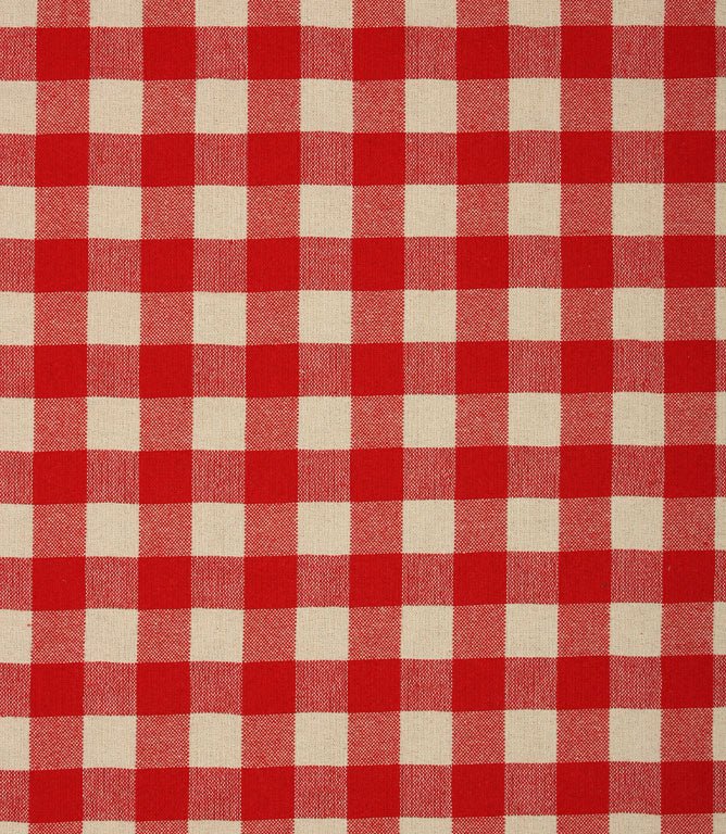 Aldsworth Check Fabric / Red - Just Fabrics