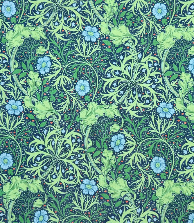 Seaweed Outdoor Fabric / Cobalt - Just Fabrics