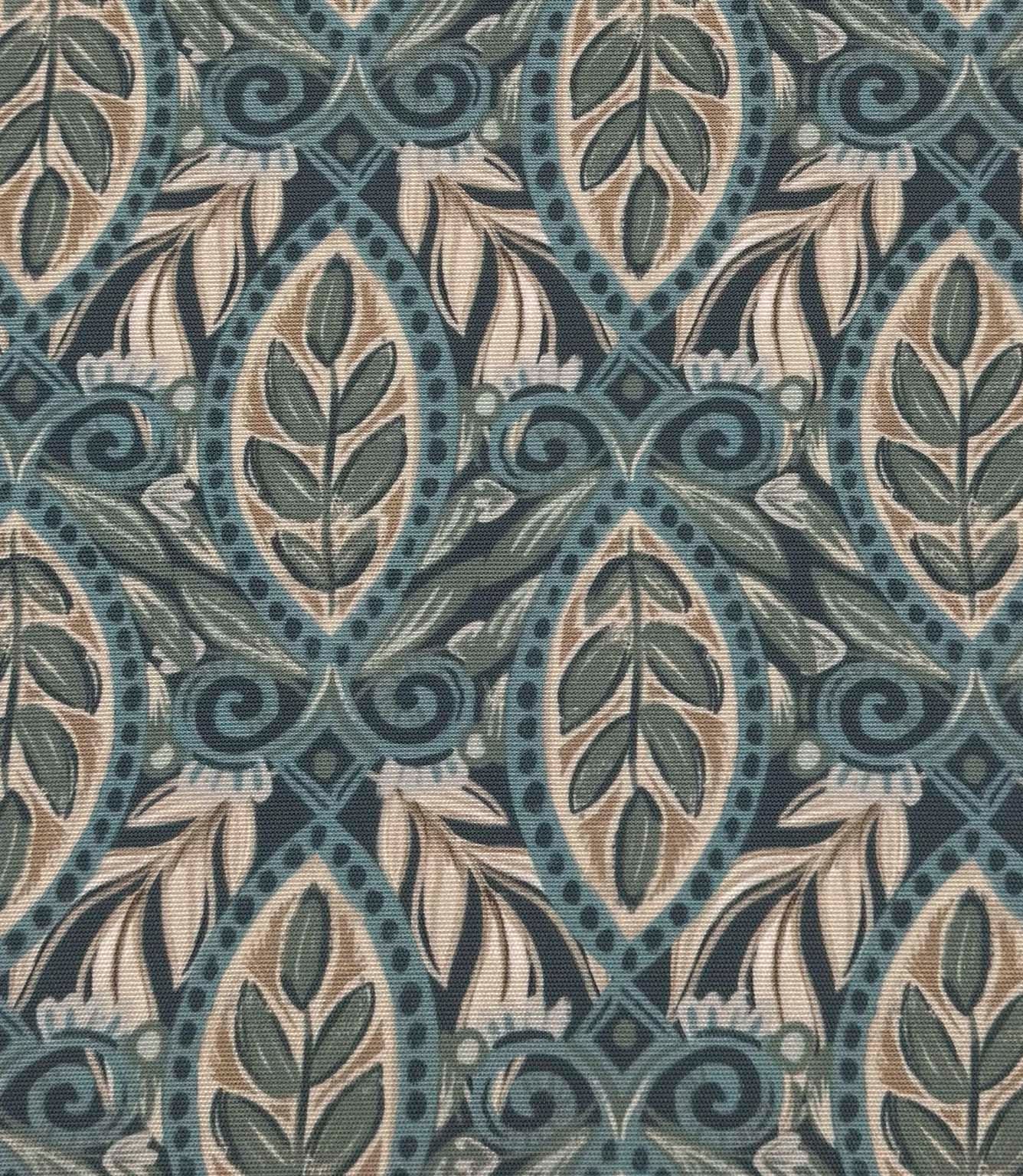 Arbor Fernwork Outdoor Fabric / Blue