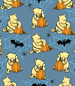 Pooh's Pumpkin Patch Fabric / Midnight