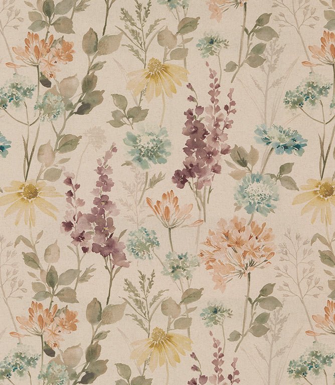 Wild Garden Linen Fabric / Sky - Just Fabrics