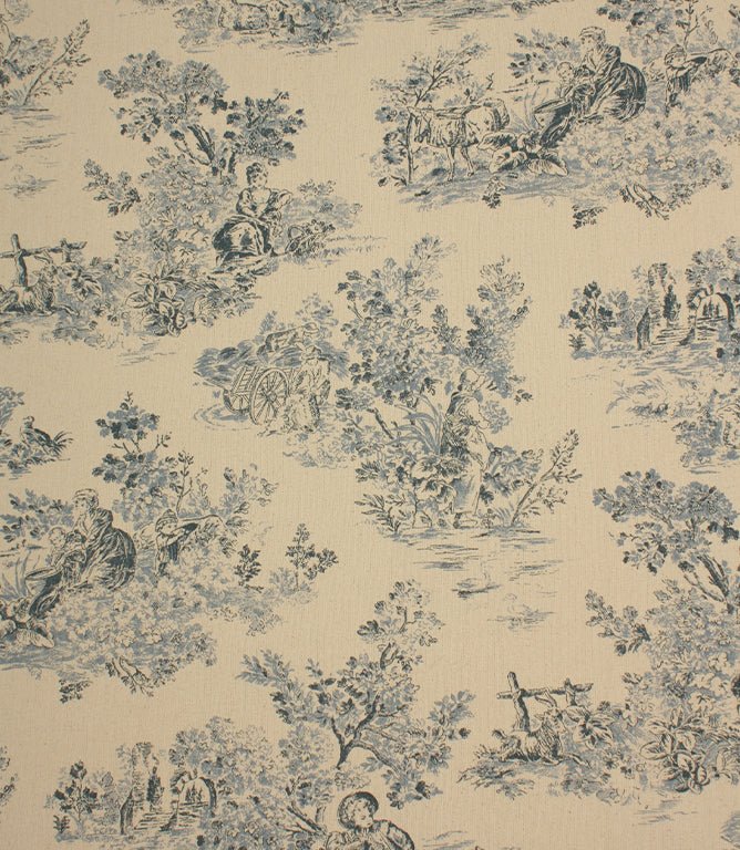 Chateau Toile Fabric / Blue - Just Fabrics