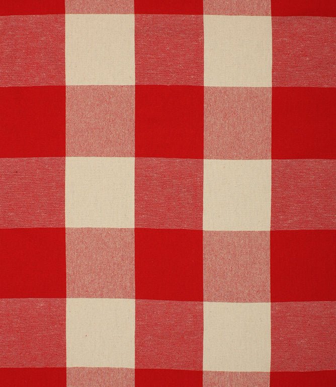 Aldsworth Chunky Check Fabric / Red - Just Fabrics