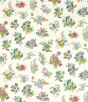 Woodland Floral Fabric / Peridot / Ruby / Pearl