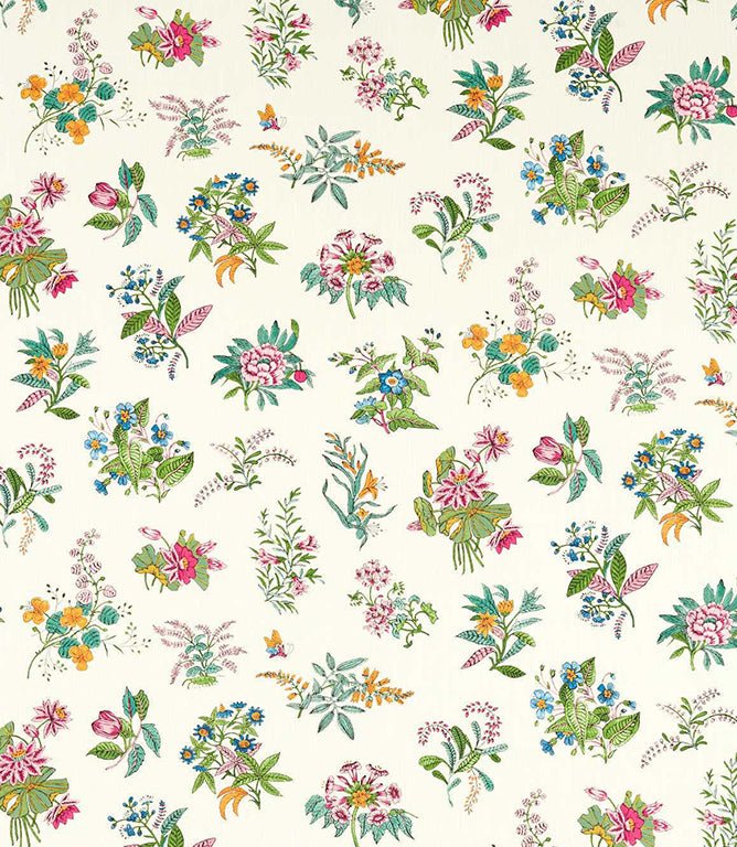 Woodland Floral Fabric / Peridot / Ruby / Pearl - Just Fabrics