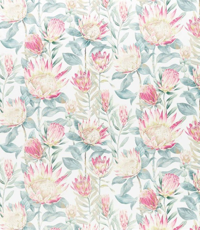 King Protea Fabric / Orchid / Grey - Just Fabrics