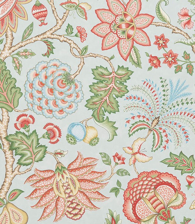 Tree of Life Fabric / Aqua - Just Fabrics