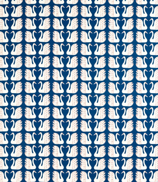 Swim Swam Swan Fabric / Denim - Just Fabrics