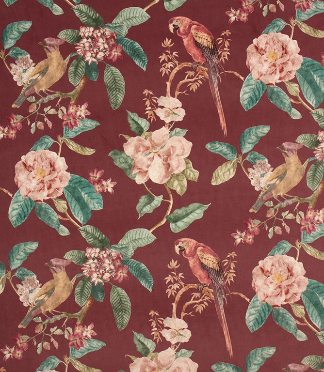Enchanted Garden Fabric / Damson - Just Fabrics