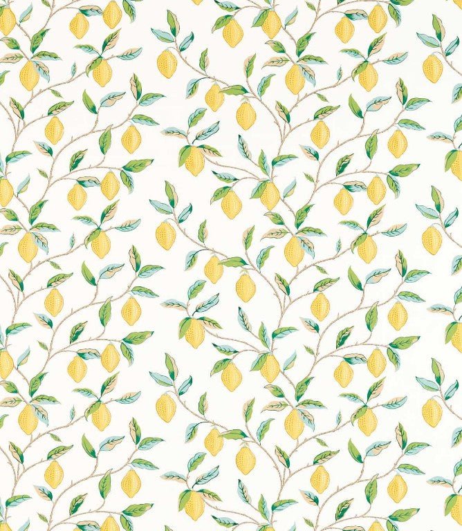 Lemon Tree Fabric / Lemon / Bayleaf - Just Fabrics