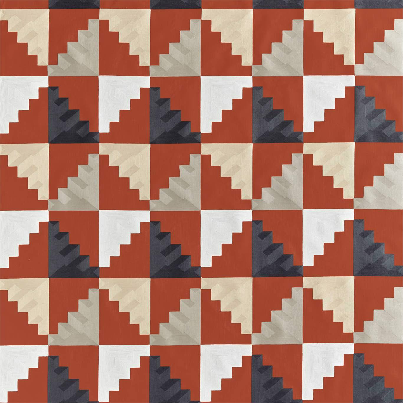 Mehari Fabric / Harissa / Oyster / Charcoal - Just Fabrics