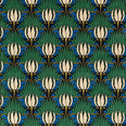 Tulip & Bird Fabric / Goblin Green & Raven