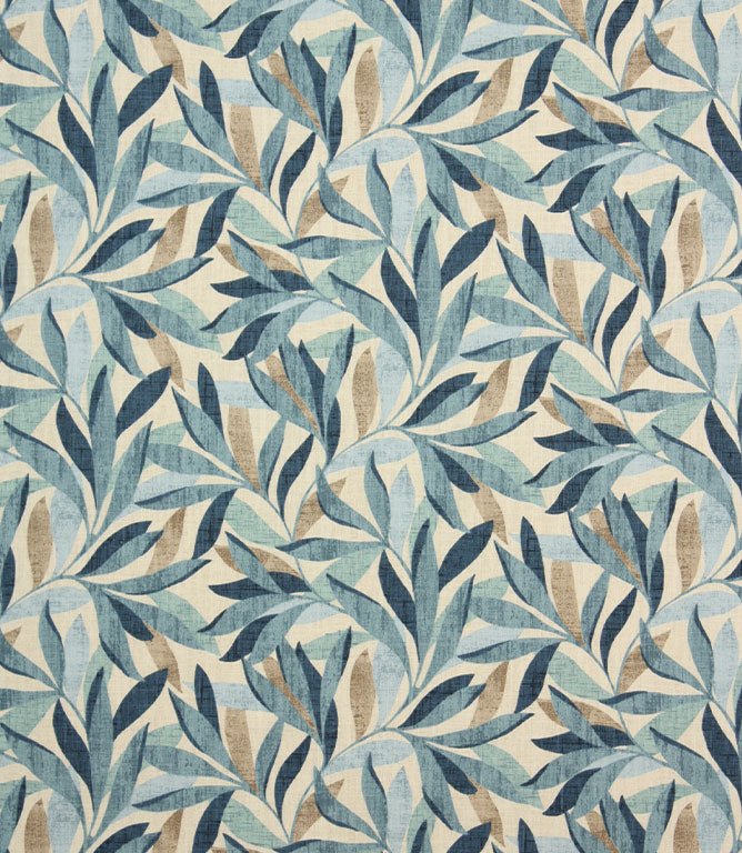 Island Leaves Fabric / Ashley Blue - Just Fabrics