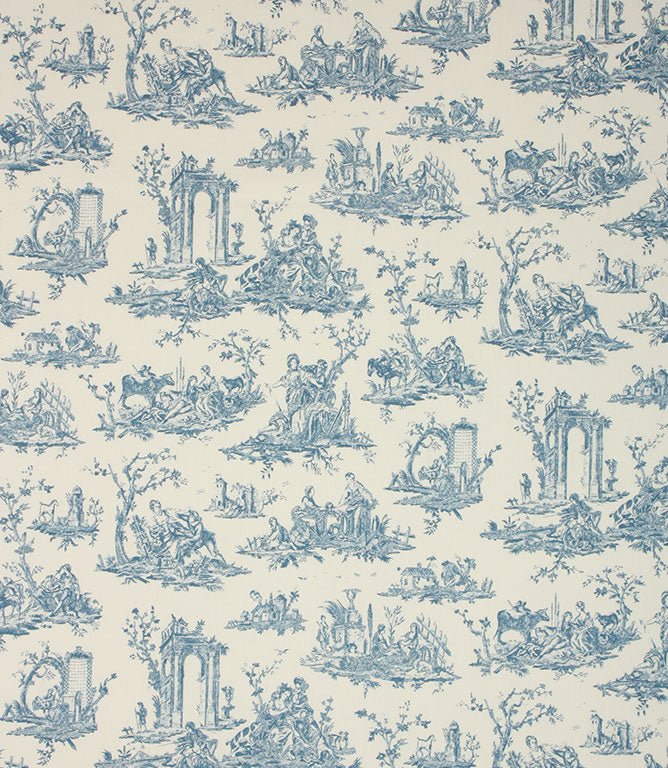 French Toile Fabric / French Blue - Just Fabrics
