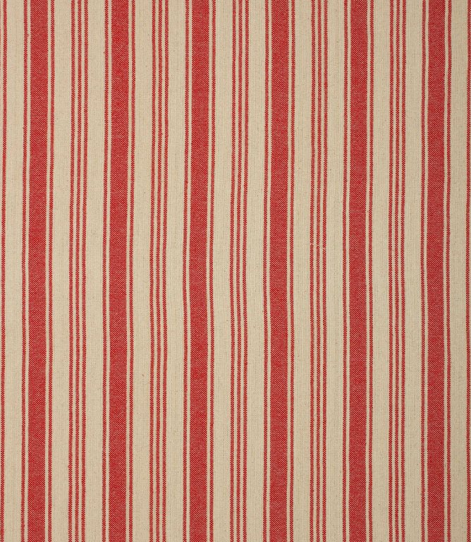 Aldsworth Stripe Fabric / Red - Just Fabrics